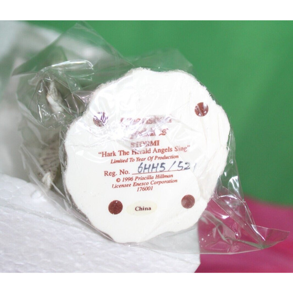 Enesco Cherished Teddies Figurine Stormi Hark The Herald Angels Sing 1996 In Box - Picture 10 of 14